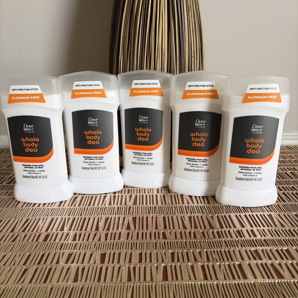 DOVE MEN + CARE Whole Body Deodorant Stick Shea Butter Cedar Vitamin E Lot of 5